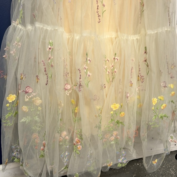 Floral Embroidered Prom Dress - Picture 4 of 11